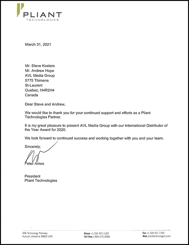PLIANT LETTER